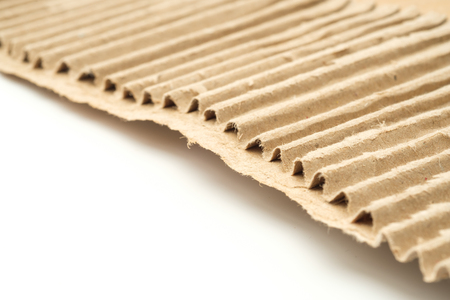 torn cardboard abstract look like bridge, farm, desert or cliff on white background, selective focusの写真素材
