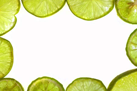 Pieces of sliced lemon frameの写真素材