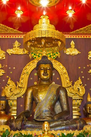 Golden Buddha in Templeの写真素材