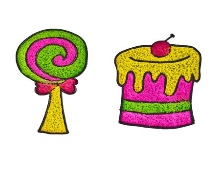 kindergarten group work of tissue artの写真素材