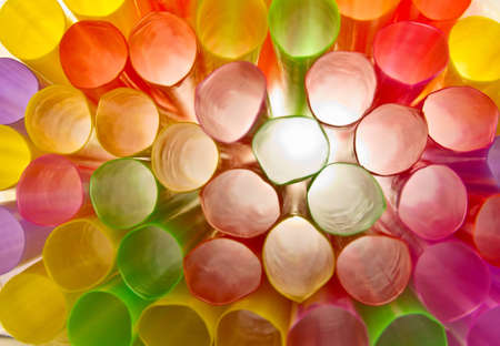 Abstract background from many multi-color of strawの写真素材