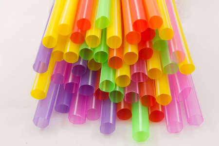 Abstract background from many multi-color of strawの写真素材