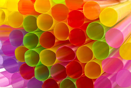 Abstract background from many multi-color of strawの写真素材