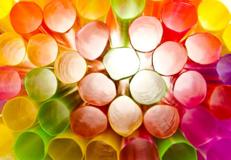 Abstract background from many multi-color of strawの写真素材