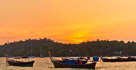 boat at sunset, Thailandのeditorial素材