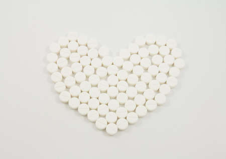 white tablets - medical backgroundの写真素材