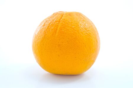 Ripe orange on white backgroundの写真素材