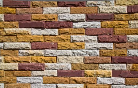 Pattern of Modern stone Brick Wall の写真素材
