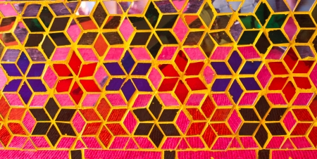 Traditional Thai style art in templeの写真素材