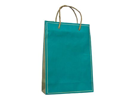  colourful paper bag with handles on a white backgroundの写真素材