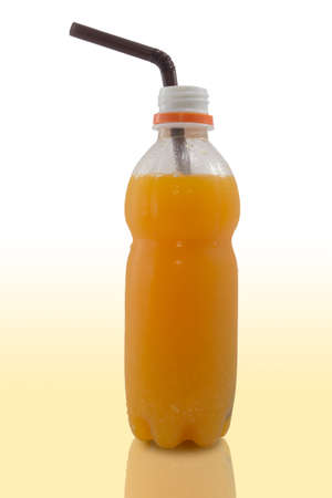 fresh orange juice bottleの写真素材