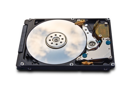 Hard disk drive HDD isolated on white backgroundの写真素材
