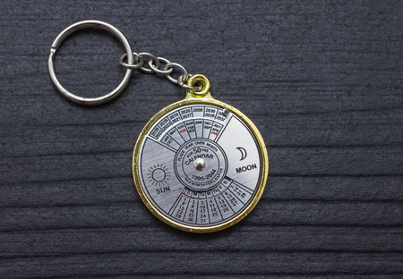 50 year calender on black wooden board backgroundの写真素材