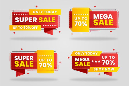 Collection of modern sales labels. shopping conceptのイラスト素材