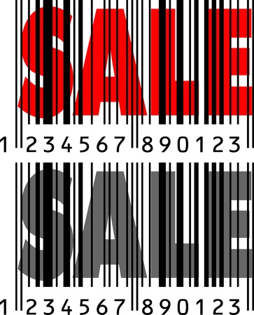 Barcode is over the SALE word in 2 colorsの写真素材