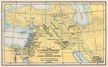 Vintage biblical map showing the Holy Land 
