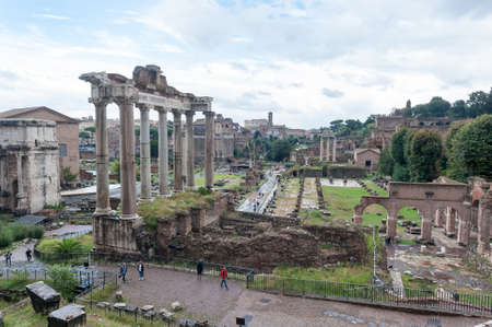 ROME, ITALY - OCTOBER 06, 2018: Ruins of the Roman Forum (Foro Romano) in Rome, Italyのeditorial素材