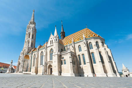 Budapest, Hungary - APRIL 24, 2020: The Church of the Assumption of the Buda Castle, or Matthias Church.のeditorial素材