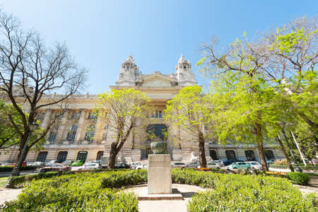 BUDAPEST, HUNGARY - APRIL 20, 2020: The Stock Exchange building which later housed the Hungarian National Television, in late eclecticism style.のeditorial素材