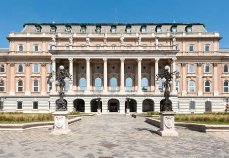 BUDAPEST, HUNGARY - APRIL 24, 2020: Buda castle (Royal Palace) inner courtyard, Budapest, Hungaryのeditorial素材
