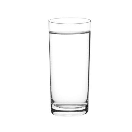 Water in a glass on white backgroundの写真素材