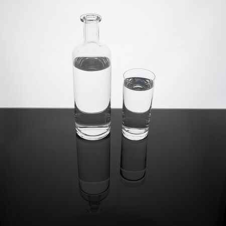 Water in a glass bottleの写真素材