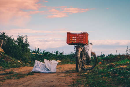 A local farmer's transportation for fresh vegetables.のeditorial素材