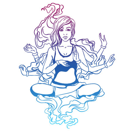 Vector illustration of a yoga girlのイラスト素材