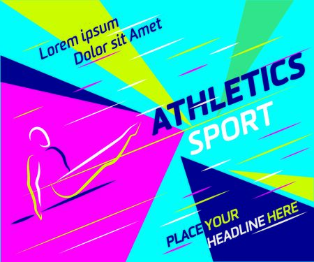 Summer sports icon set  isolated silhouettes of athletes Different kinds of gymnastics, Vector layout design template for sport event.
Sport flyer design banner poster. のイラスト素材