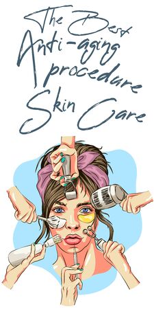 Microcurrents line. Dermal roller, cosmetologist tool, needles. Beauty care concept. vector illustration isolated can be used for topics like cosmetology, skin care, anti-aging therapy ,The concept of cosmetology and dermatology

のイラスト素材