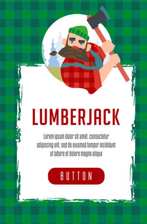 Lumberjack seamless pattern with lumberjack avatar You can use this design to create a poster, t-shirt, pillow, tote bag, case, phone case, etc.のイラスト素材