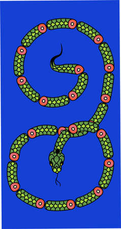 Isolated bohemian vector illustration. Esoteric snake, serpent and the sun ornament print, poster,...