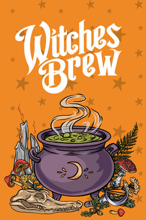 Happy halloween banner or party invitation background with violet fog clouds and pumpkinsのイラスト素材