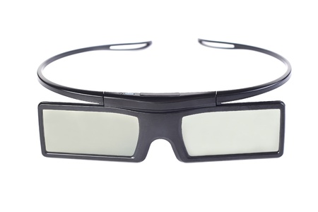 3d glasses active on a white backgroundの写真素材