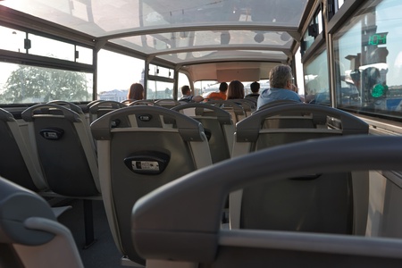 Tourist Bus, 2 storeys, Russia St. Petersburgの写真素材