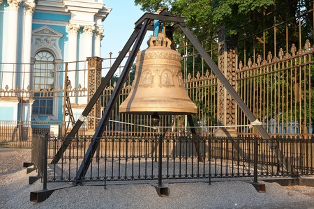 Church bell Smolny Cathedra, Russia, Saint Petersburgの写真素材