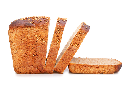 Black cumin bread on a white background, isolatedの写真素材