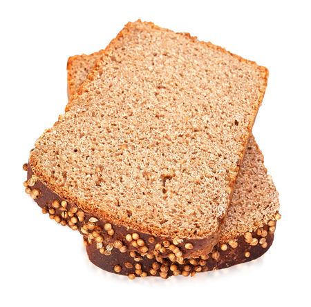 Black cumin bread on a white background, isolatedの写真素材