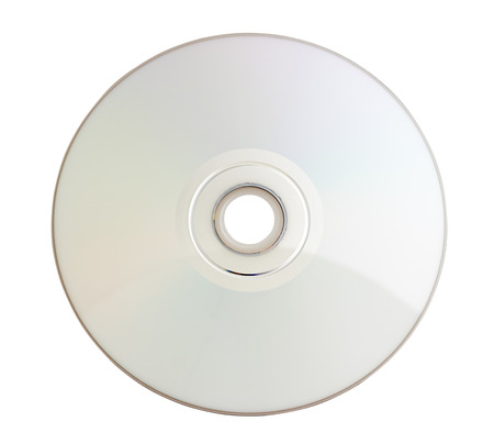 cd disc on white background, close-up, isolatedの写真素材