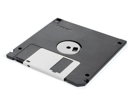 Floppy disks on a white background, close-up