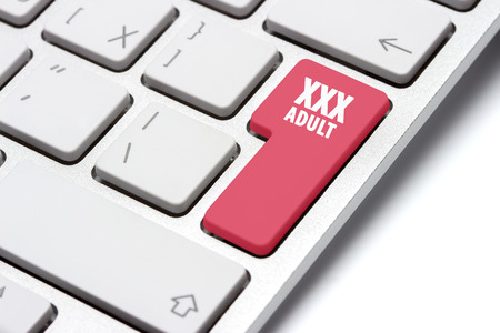 Keyboard on a white background with the words xxxの写真素材