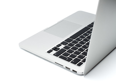 Laptop closeup on white backgroundの写真素材