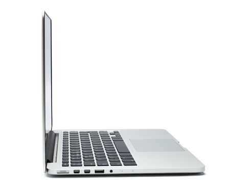 Laptop closeup on white backgroundの写真素材