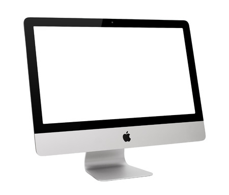 UFA, RUSSIA - MAY 7 , 2014: Photo of new iMac, With OS X Yosemite. iMac - monoblock series of personal computers, created by Apple Inc.のeditorial素材