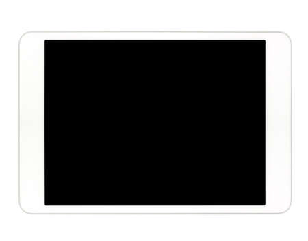 Tablet pc computer with blank screen isolated on white background