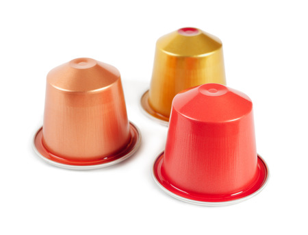 Capsules for coffee machine on a white background isolatedのeditorial素材