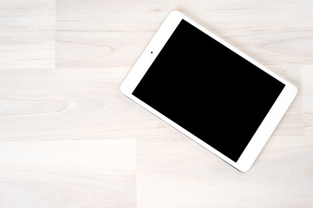 Digital tablet on the tableの写真素材