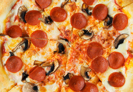 Pepperoni Pizza close-upの写真素材