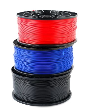 Filament 3d printer on white background.の写真素材