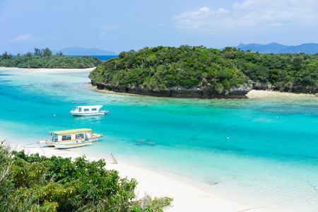 Tropical lagoon beach paradise of Okinawaの写真素材